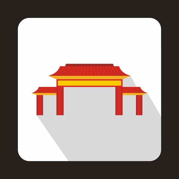 Plik wektorowy pagoda ikona płaski z długim cieniem symbol budynku