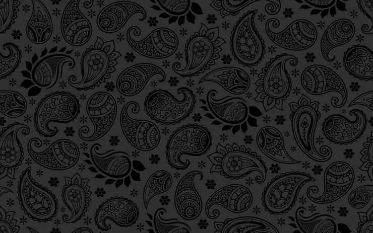 Wektor paisley bezszwowy wzór kwiatowy vintage styl retro kreatywny modny czarny ciemna tekstura tła