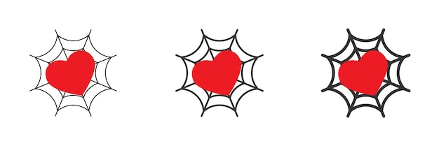 Plik wektorowy pajęczyna z ikoną serca ilustracji wektorowych