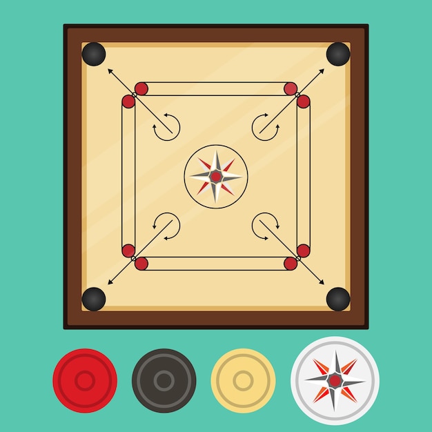 Plik wektorowy pakiet desek carrom