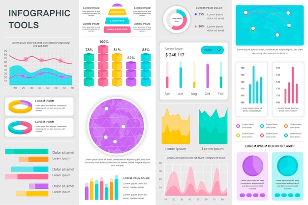 Pakiet Elementów Szablonu Elementów Infografiki Ui Ux Kit