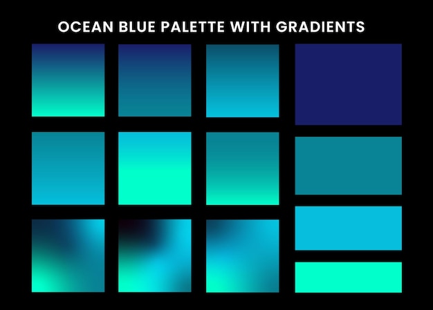 Plik wektorowy pakiet gradientu ocean blue