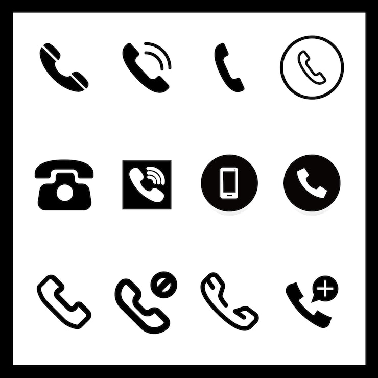 Wektor pakiet ikon kontaktu pakiet ikon telefonu