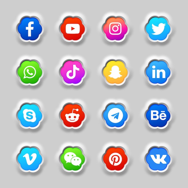 Plik wektorowy pakiet kolekcji ikon i logo w mediach społecznościowych