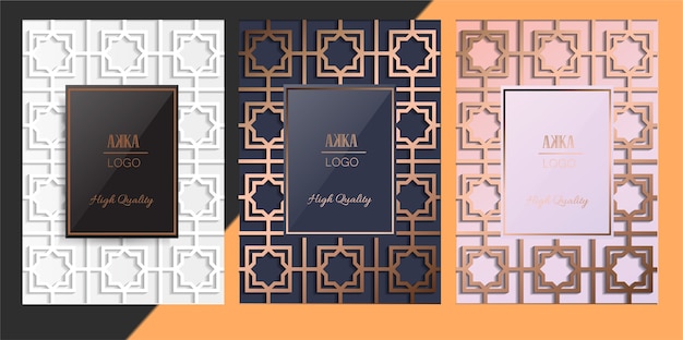 Pakiet Luxury Menu Cover Design Geometric