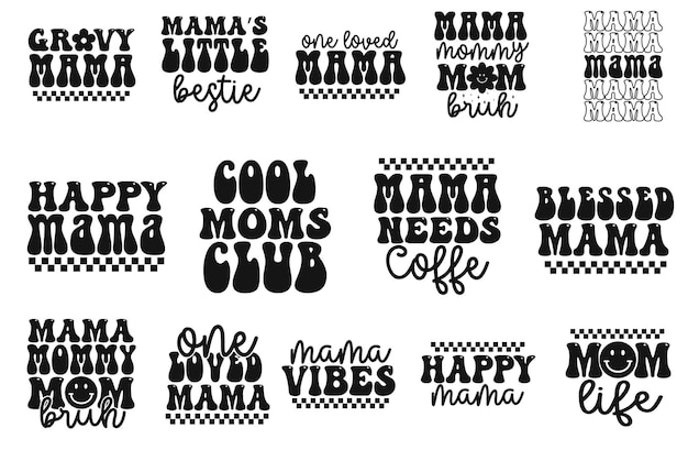 Pakiet Retro Mama Svg