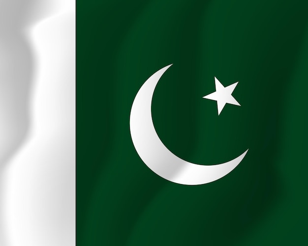 Pakistan Machał Flagą Wektor Ilustracja Tło