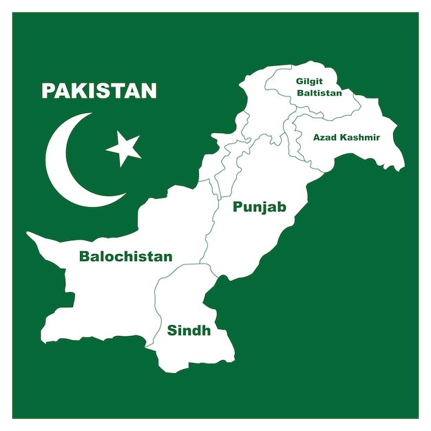 Pakistan Mapa Ikona Wektor Ilustracja Symbol Projektu