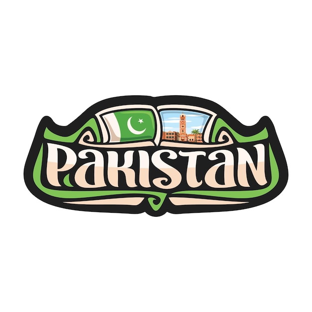 Pakistan Naklejka Flaga Logo Odznaka Podróż Pamiątka Ilustracja