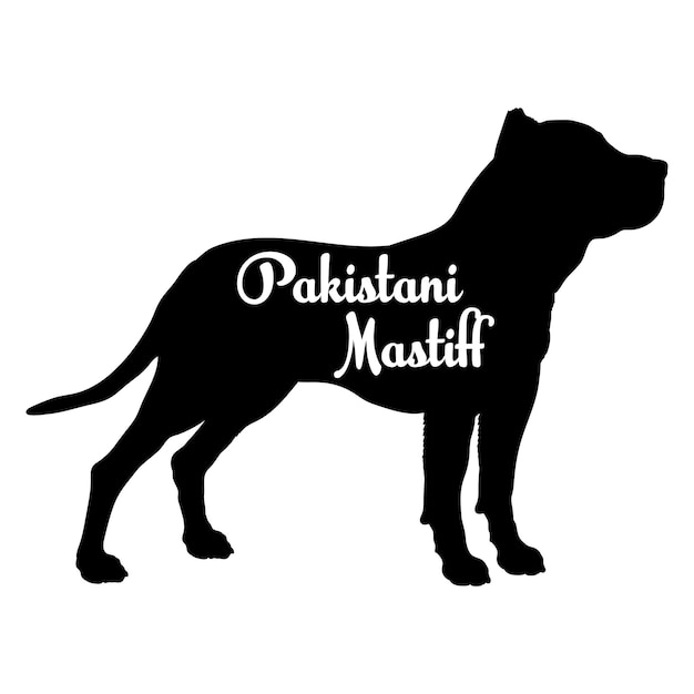 Plik wektorowy pakistański mastiff pies sylwetka ras psów logo wektor monogramu psa