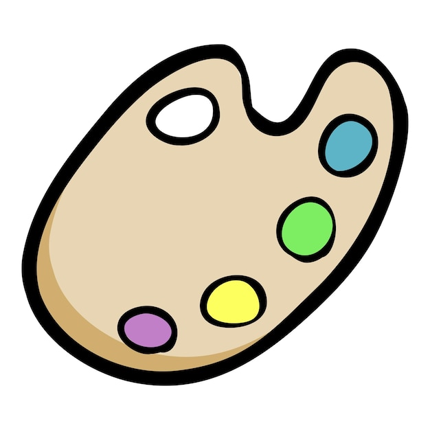 Paleta artystyczna z farbami kolorów wektorowych Ikonka Doodle