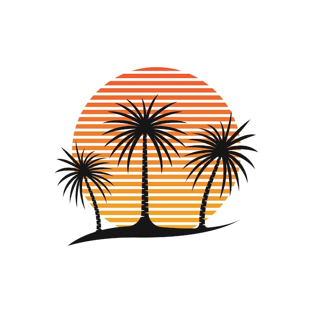 Palm Logo Ikona Szablon I Drzewo Wektor Symbolu