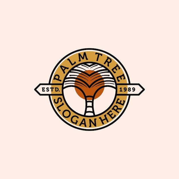 Palm lub kokosowa grafika liniowa Logo Ilustracja wektorowa Projekt Nowoczesna kreatywna grafika liniowa Palm Logo odznaka Szablon projektu Palma Vintage ilustracja Koncepcja logo