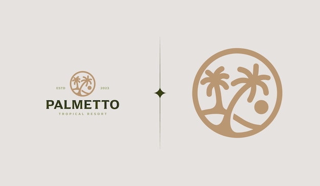 Palm Tree Summer Tropical Logo Uniwersalny Kreatywny Symbol Premii Wektor Znak Ikona Logo Szablon Ilustracja Wektorowa