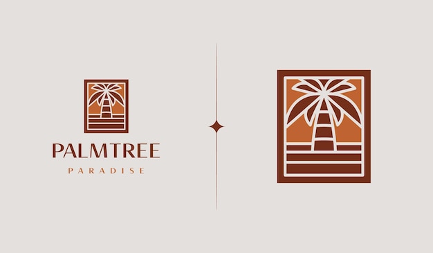 Palm Tree Summer Tropical Logo Uniwersalny Kreatywny Symbol Premii Wektor Znak Ikona Logo Szablon Ilustracja Wektorowa