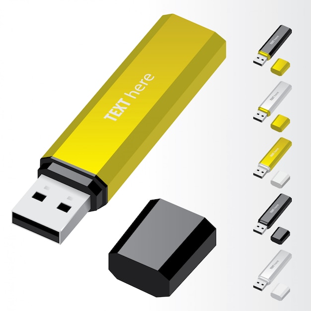 Plik wektorowy pamięć flash usb