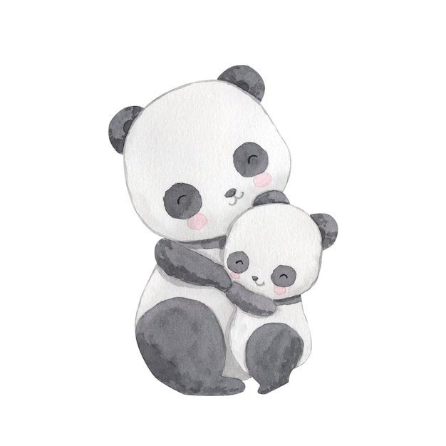 Panda Akwarela Ilustracja Dla Dzieci