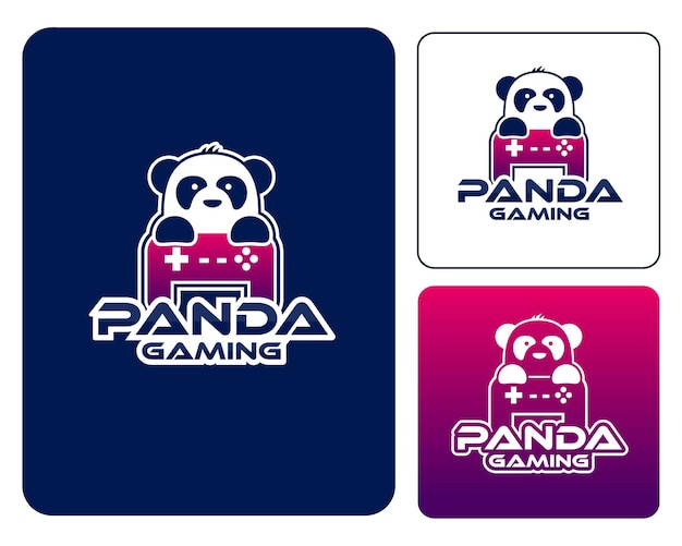 Plik wektorowy panda gaming maskotka logo designu esportu