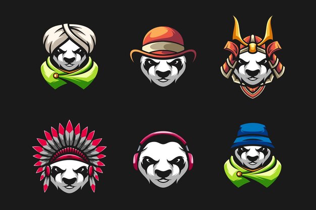 Plik wektorowy panda head set design