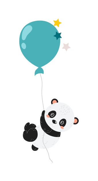 Plik wektorowy panda i balon