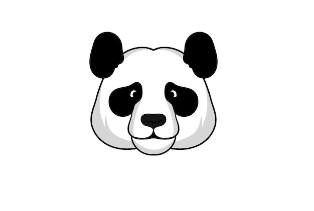 Panda kreskówka twarz dzikich zwierząt głowa rysunek grafika wektorowa