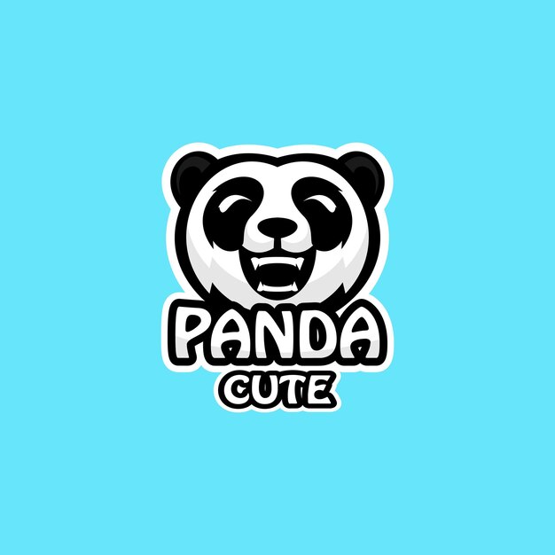 Panda ładny Projekt Logo Kolorowe Maskotki