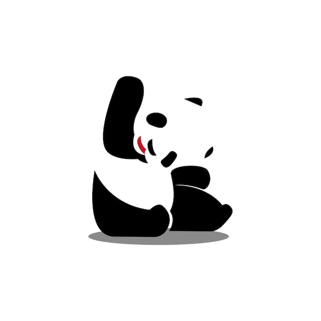 Panda logo minimalistyczna koncepcja czarno-biała