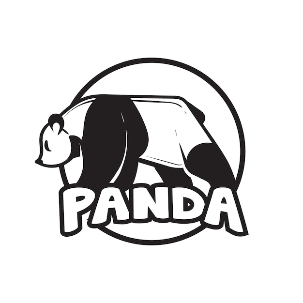 Panda Maskotka Czarno-białe Logo Emblemat