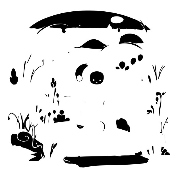 Plik wektorowy panda pod parasolem w jesiennym lesie