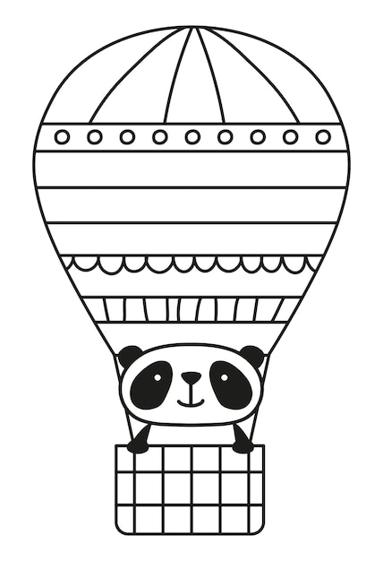 Panda W Ilustracji Wektorowych Balonem