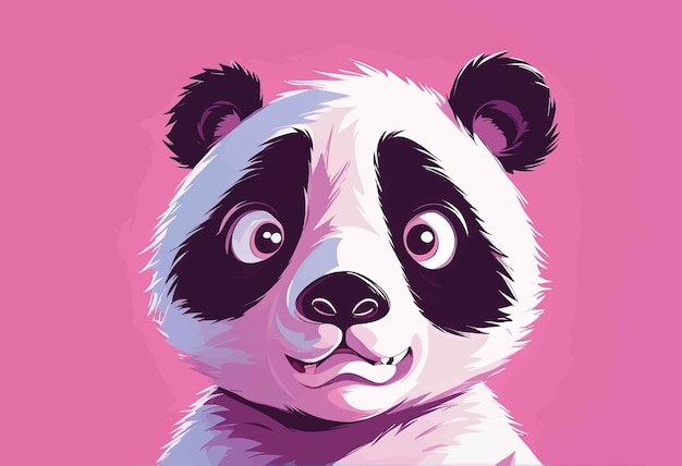 panda z różowym tłempanda z różowym tłemsłodka ilustracja głowy pandy