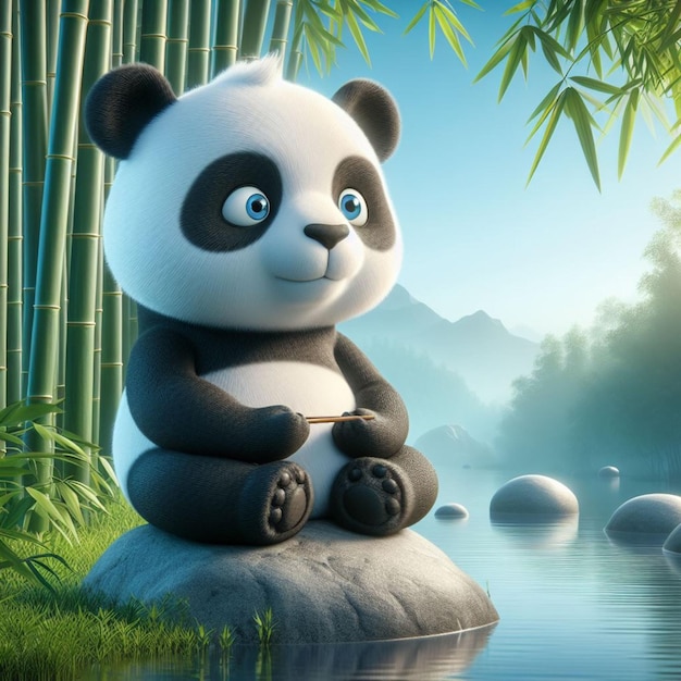 Plik wektorowy panda zen