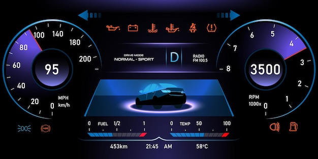 Panel samochodowy pojazd elektryczny element konstrukcyjny deski rozdzielczej samochodu elegancki i prosty styl dla alternatywnej zrównoważonej czystej energii i futurystycznej koncepcji transportu