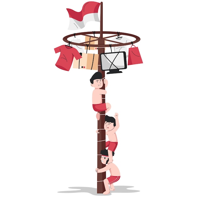Panjat Pinang ilustracja