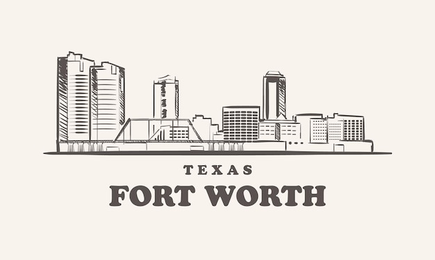 Panoramę Fort Worth W Teksasie