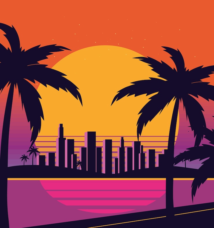 Wektor panoramę miasta miami