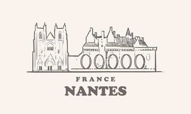 Panoramę Nantes, Francja