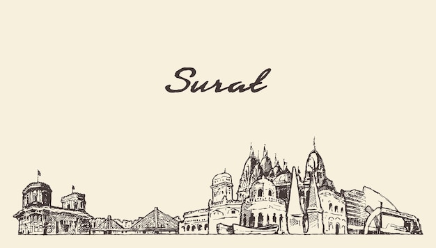 Panoramę Surat, Gujarat, Indie