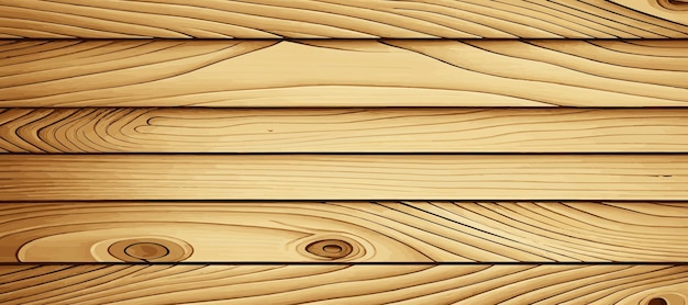 Plik wektorowy panoramiczna tekstura jasnego drewna z węzłami deski tło wektor