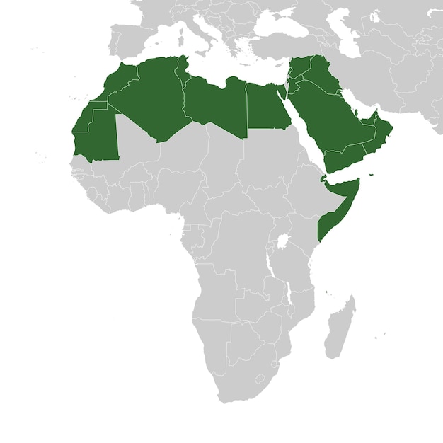 Plik wektorowy państwa świata arabskiego na mapie świata