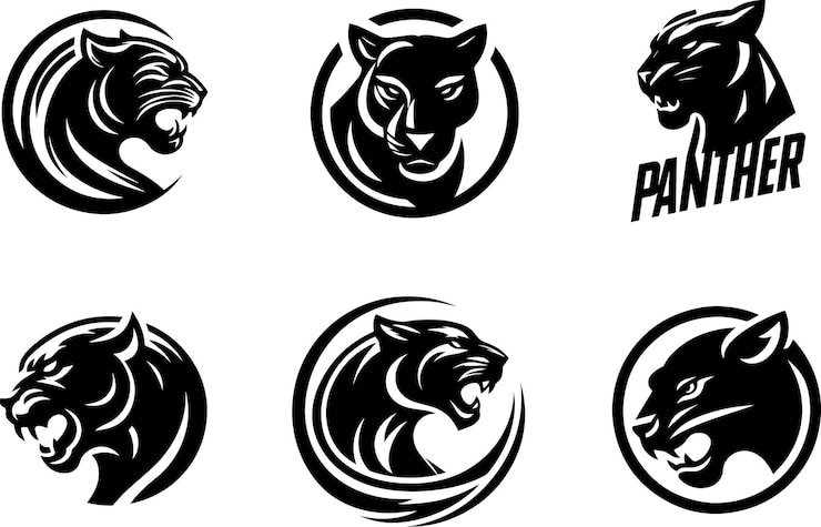 Wektor pantera logo ikona ilustracja wektorowa czarny kolor biały tło 3