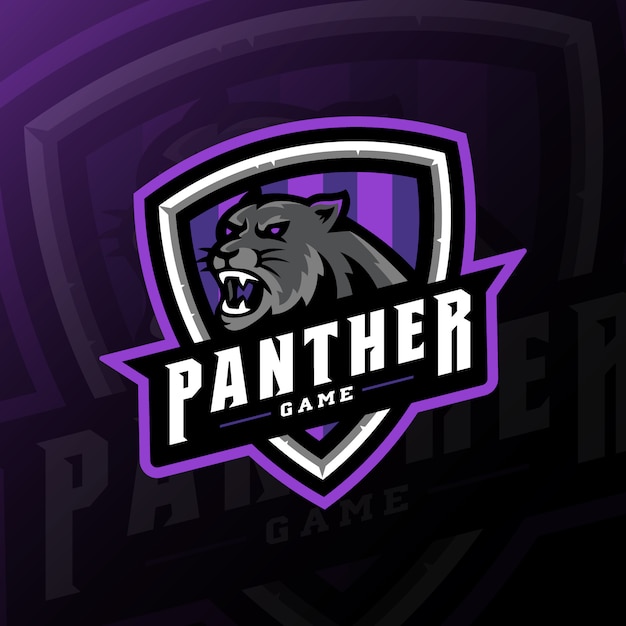 Panther Maskotka Gier Logo Esport Ilustracja