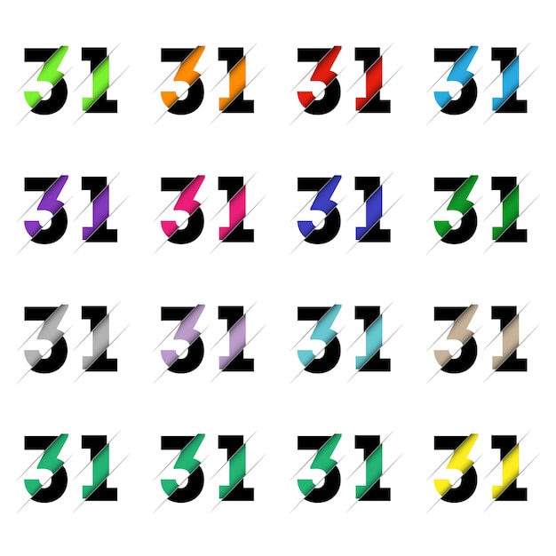 Papercut Numer Trzydzieści Jeden 31 Realistyczny Efekt Wielowarstwowego Cięcia Papieru 3d Na Białym Tle Rysunek Czcionki Litery Alfabetu Element Dekoracji Na Urodziny Lub Projekt Powitania Weselnego