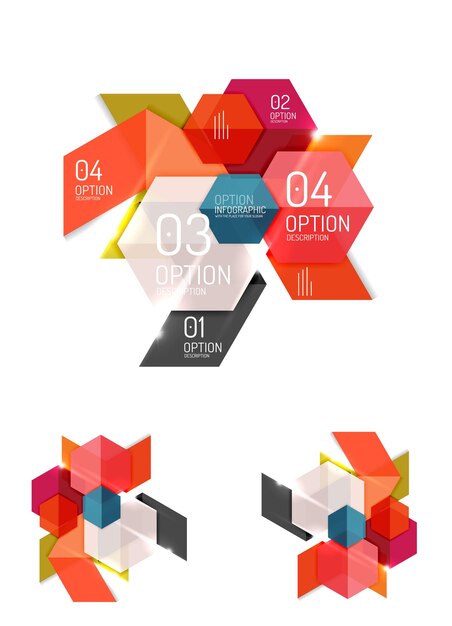 Plik wektorowy papierowe elementy infografiki do prezentacji tła biznesowego lub wiadomości z opcjami i przyciskami