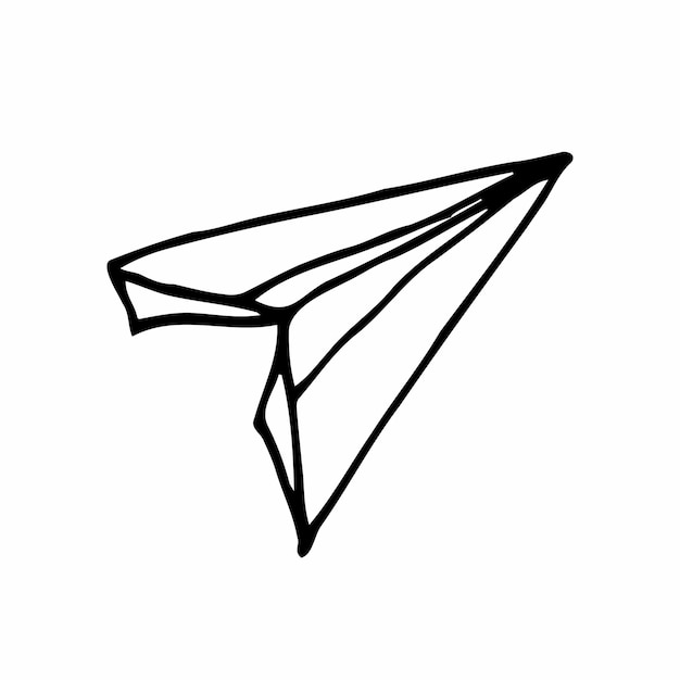 Papierowy samolot doodle ikona. Ręcznie rysowane szkic w wektorze