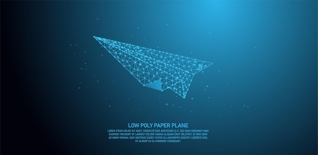 Papierowy Samolot Low Poly, Abstrakcyjne Linie I Trójkątne Kropki łączące