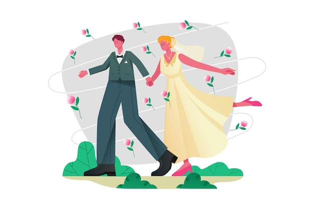 Para małżeńska Ilustracja charakteru ślubu