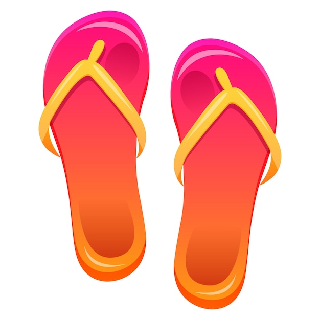 Para sandałów flip flop Odizolowane kolorowe letnie klapki pływać nosić Cartoon wektor