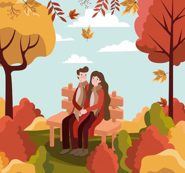 Para w tle jesieni