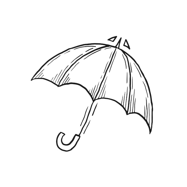 Parasol Doodle Szkic Ilustracji Wektorowych